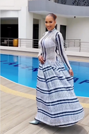 Tie-Dye Slim-Fit Hip-Enhancing Evening Gown