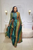 Conjunto de Falda Real Kente Esmeralda