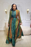 Conjunto de Falda Real Kente Esmeralda