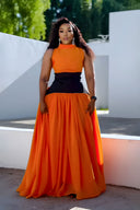 Vestido Maxi Chama do Pôr do Sol