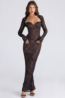 Gothisches Spitzen-Maxikleid mit Neckholder