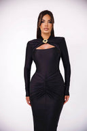 Langærmet Slank Bodycon Fest Midi Kjole
