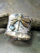 Anello con insetto in acquamarina
