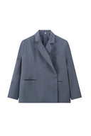 Oversized blazer met zijsplit in staalblauw