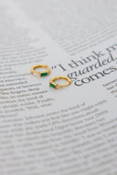 18K Gold Plated Eyes To The Soul Earrings Emerald