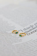 18K Gold Plated Eyes To The Soul Earrings Emerald