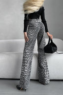 Leopar Yüksek Bel Kot Pantolon