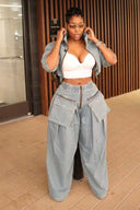 Vintage vidde-ben denim to-delt