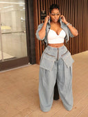 Vintage vida jeans tvådelad set