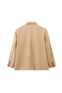 Oversized blazer met zijsplit in staalblauw