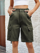 Vaskede utility denimshorts