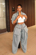 Vintage vidde-ben denim to-delt
