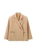 Oversized blazer met zijsplit in staalblauw