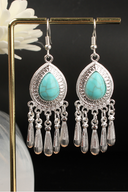Brincos Boémios com Tassel Multicolor Turquesa