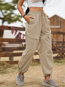 Pantalones Cargo Jogger con Cordón Estilo Urbano