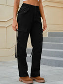 Pantaloni Utility in Denim con Nastro Lavato