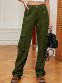 Pantalon cargo en jean à taille élastique rétro