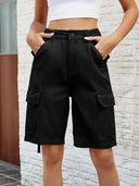 Vaskede utility denimshorts