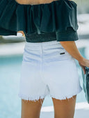 Slidte Frynset Kant Denim Shorts