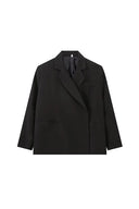 Oversized blazer met zijsplit in staalblauw
