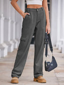 Spring Wash Denim Drawstring Cargo Pants