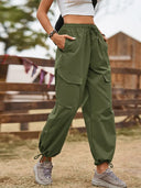 Pantaloni cargo jogger cu șnur, stil stradal