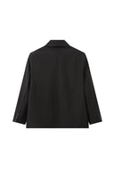 Oversized blazer met zijsplit in staalblauw