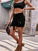 Jeans-Cargo-Shorts mit Gürtel