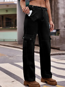 Pantalones de mezclilla americanos con cintura ajustable