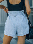 Shorts di jeans alla moda a vita alta