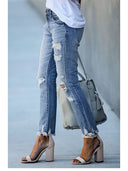 Slim Fit Rippet Korte Jeans