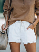 Shorts de mezclilla con cintura elástica y ajuste slim