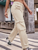 Pantaloni cargo din denim utilitari cu buzunare multiple