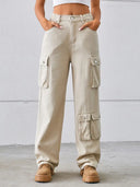 Washed Multi-Pocket Denim Pants