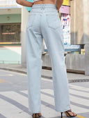 Pantalones de mezclilla vintage desgastada lavado claro