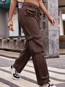 Pantaloni cargo din denim utilitari cu buzunare multiple