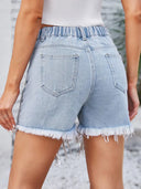 Glitrende Pyntede Frynse Shorts