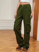 Pantalon cargo en jean à taille élastique rétro
