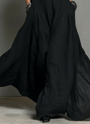 Minimalistické maxi šaty s halter výstřihem z lněné směsi