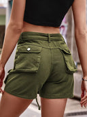 Jeans-Cargo-Shorts mit Gürtel
