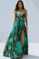 Set costum de baie decupat verde cerneală