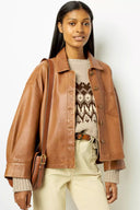 Minimalist Boxy Leather Short Jacket