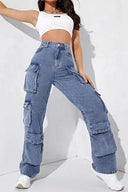 Pantaloni cargo in denim con tasche multiple