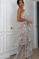Lagdelte Blomstrede Halter Maxi-kjole