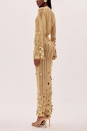 Dolly Gouden Gebreide Maxi Jurk