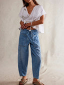 Comfortabele boyfriend jeans met taille