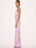 Marmo Bedrucktes Satin Maxikleid
