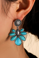 Damen Boho Blumenhänger Ohrringe