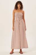 Maud Maxikleid mit gerafftem Streifenmuster