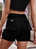 Jeans-Cargo-Shorts mit Gürtel